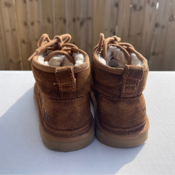 UGG‎ 1094269 Neumel Chestnut Brown Suede Fur Low Women's BOOTS Size 6 - Picture 4 of 8